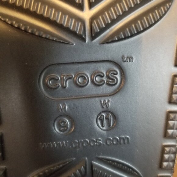 CROCS Black Graphic Furry Sandals - Picture 10 of 13